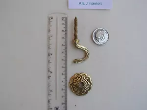 2 x Messing Vorhang Bindung Rückenplatte Halter Haken Drapieren Jalousie Wandschraube In Tieback - Bild 1 von 1