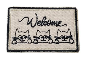 Alfombrilla de puerta miniatura para casa de muñecas gatito gato escala 1:12 hecha a mano por Cyndi - Imagen 1 de 5
