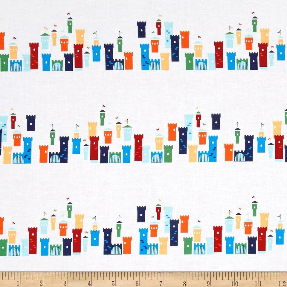 Tela de algodón Good Knight Castle Row Michael Miller por yarda  Foto 1 de 1