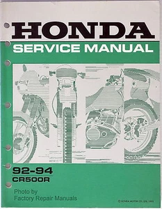 1992 1994 Honda CR500R Factory Service Manual CR500 OEM Shop Repair 1992 1993 - Picture 1 of 1