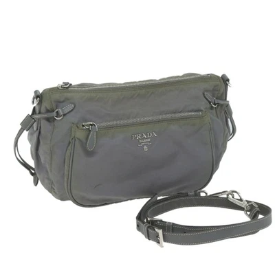 Auténtico bolso de hombro PRADA nailon gris 64759 Foto 1 de 4