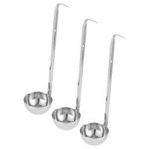  3 Stück Edelstahlkellen: Lange Griffe Portionskontrolle Servierlöffel mit - Bild 1 von 12