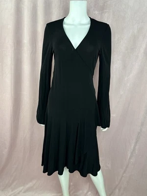 Vestido envolvente negro para mujer Diane Von Furstenberg talla 8 vintage Foto 1 de 4