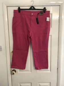 Tu by Sainsburys Damen Cerise Stretch Jeans Cropped Kick Flare Neu mit Etikett Größe 20S🌹 - Bild 1 von 10