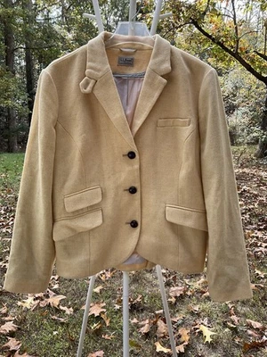 L.L. Chaqueta Bean Para Mujer L Blazer Mezcla Lana Sarga Espiga Madera Botones Abrigo Foto 1 de 4