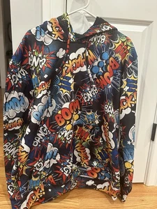 Felpa con cappuccio Oh Snap uomo XL fumetto grafica pop art boom bang whack - Foto 1 di 11