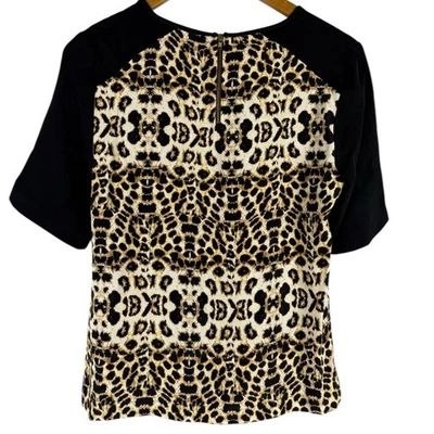A.L.C. Camicetta Luxe Raglan maniche corte stampa leopardata seta taglia 2 - Immagine 1 di 4