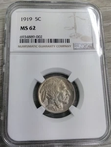 1919 P NGC MS62 Buffalo Nickel Cool Tone - Picture 1 of 4
