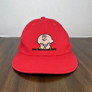 Charlie Brown Peanuts Red Snapback Hat Embroidered Authentic Baseball Cap - Picture 1 of 10