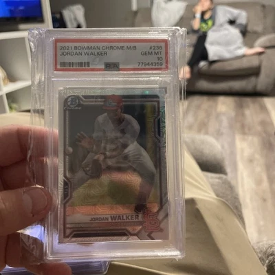 2021 Bowman Chrome Jordan Walker Mojo Refractor RC #236 PSA 10 ($20 off 3 Sale) - Image 1 of 3