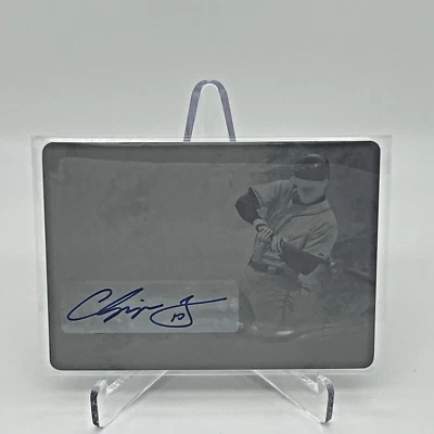 2015 LEAF Q MULTI-SPORT CHIPPER JONES CYAN PRINTING PLATE AUTO 1/1 ATL BRAVES - Image 1 of 2