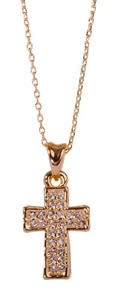 Kristalle von Swarovski Pave Kreuz Mini Anhänger Halskette Rhodium echt 7182p - Bild 1 von 10