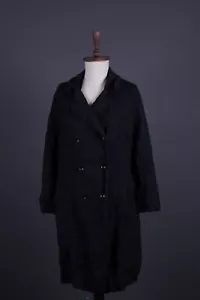 OSKA Black Linen Double Breasted Lagenlook Coat Jacket Size 2 - Picture 1 of 16