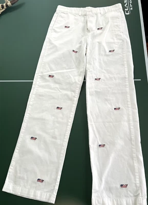 Pantalones chinos JUVENTUD niños nuevo estado VINEYARD VINES blancos EE. UU. ballena talla YOUTH16 Foto 1 de 4