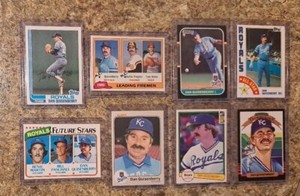 (8) Dan Quisenberry 1980 Topps Rookie card RC 1981 to 1985 Fleer Donruss Royals