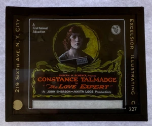 ZAUBERLATERNE DIAFILM DIE LIEBE EXPERTIN CONSTANCE TALMADGE 1920 SELTEN - Bild 1 von 2