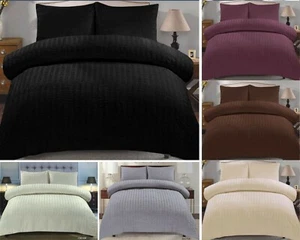 Seersucker Duvet Cover Sets with Pillows 3 PCS Soft Lightweight Cool Bedding - Picture 1 of 19