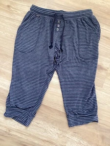 Pyjamahose von JOCKEY Gr M schwarz/rosa gestreift 3/4 Länge - Bild 1 von 3