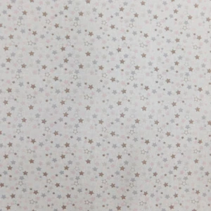 Tela de coser de algodón retazos acolchados blanco pastel estrellas 1 metro - Imagen 1 de 5
