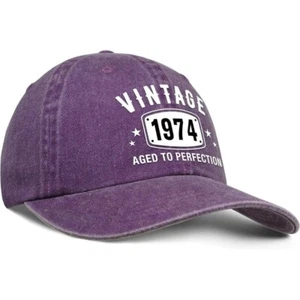 50th Birthday Gifts for Men Women Embroidered Vintage 1974 Hat 50 Year Old Gifts - Picture 1 of 6