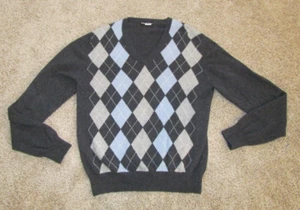 Bullock & Jones Herren Pullover 100% Pure Cashmere Argyle Grau Größe M - Bild 1 von 4