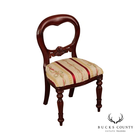 Victorian Style Balloon Back Mahogany Children's or Doll Parlor Chair Cover