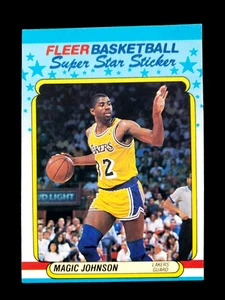 Fleer Basketball Super Star Sticker Magic Johnson Card #6/11 L.A Lakers H.O.F. - Picture 1 of 10