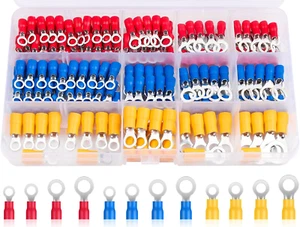 180 Stücke Ringkabelschuhe, 0.5-6.0Mm² Ring Kabelschuhe Set M4/M5/M6/M8 Teiliso - Bild 1 von 6
