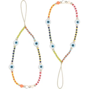 2 Pcs Handy Kette Perlenbesetztes Handy-Schlüsselband Mobiltelefonzauber - Zdjęcie 1 z 12