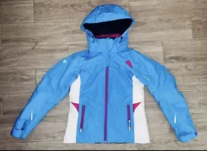 Descente Women’s Blue Hooded Waterproof Snow Ski Jacket size Large Ec - Picture 1 of 3