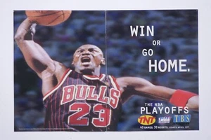 Michael Jordan Chicago Bulls Win Or Go Home 1997 Vintage Original Impreso Anuncio 2 piezas - Imagen 1 de 7