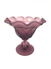 Westmoreland Purple Satin Glass Compote Candy Dish 5 Inch Tall Has Sticker Vtg.