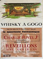 Affiche CHARLIE RIVEL JR - Spectacle - Whisky à Gogo - Cannes - Années 70-80