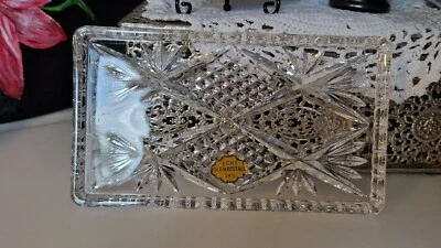 Bleikristall Schale Tablett aus Glas 24% Bleikristall Mitte 20. Jahrhundert - Bild 1 von 4