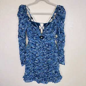Sabina Musayev Dress Women Small Chiffon Ruched Bodycon Mini Allison Free People - Picture 1 of 14