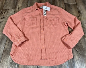 Urban Outfitters BDG Sweater Shirt Jacket Medium Knit Tangerine Orange New - Picture 1 of 6