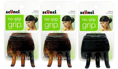 Scunci No-Slip Grip - 2" Chunky Jaw Hair Clip - Black and Tortoise (3-Pack) - Image 1 of 4
