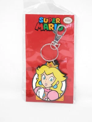 超级马里奥兄弟公主桃子橡胶钥匙扣 • 面部肖像夹 2 件全新 — 第 1/4 张图片