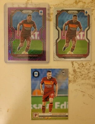 2020-21 Panini Chronicles Jordan Veretout Prizm Purple Mojo SP + Base Rookie LOT - Image 1 of 3