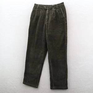 Eddie Bauer Pants Men's 34x33 Green Wide Wale Corduroy Pleated Y2K Gorpcore - Picture 1 of 10