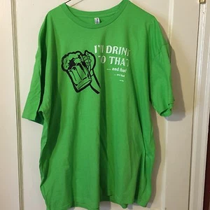 Mens Beer T-shirt "I'll Drink To That" Green Size XL Humor - Picture 1 of 2