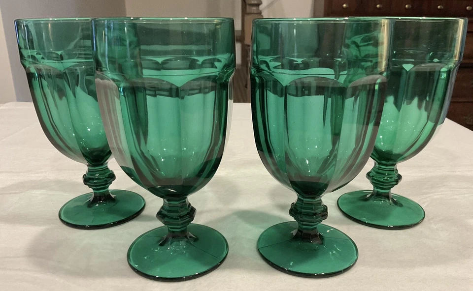 4 vasos de té helado Duratuft Libbey de enebro verde esmeralda de 7 pulgadas de alto  Foto 1 de 4