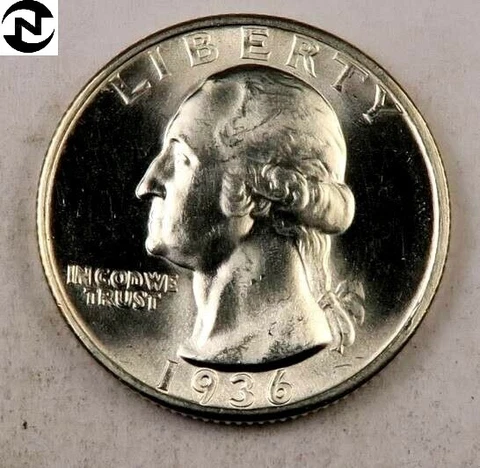 1936 Washington Quarter ~ Gem BU ~ 90% Silver ~ 1 Coin Cover