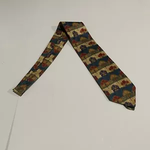 Vintage Structure Mens Tie Made In Italy Pure Silk Colorful Abstract Art - Picture 1 of 11