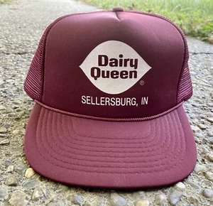 Vintage Dairy Queen Sellersburg Indiana Truckers Mesh Strap Back Hat Cap - Picture 1 of 8