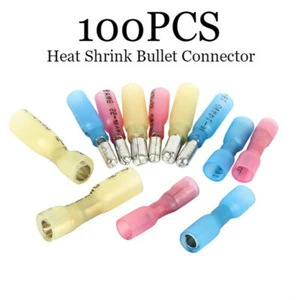 100PCS Heat Shrink Bullet Female Male Wire Electrical Connector Crimp Terminal - Picture 1 of 12