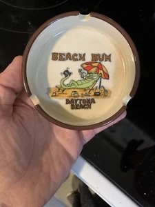 Daytona Beach Florida Ashtray, Ceramic Florida Ashtray Cool Lazy Gator - Picture 1 of 3