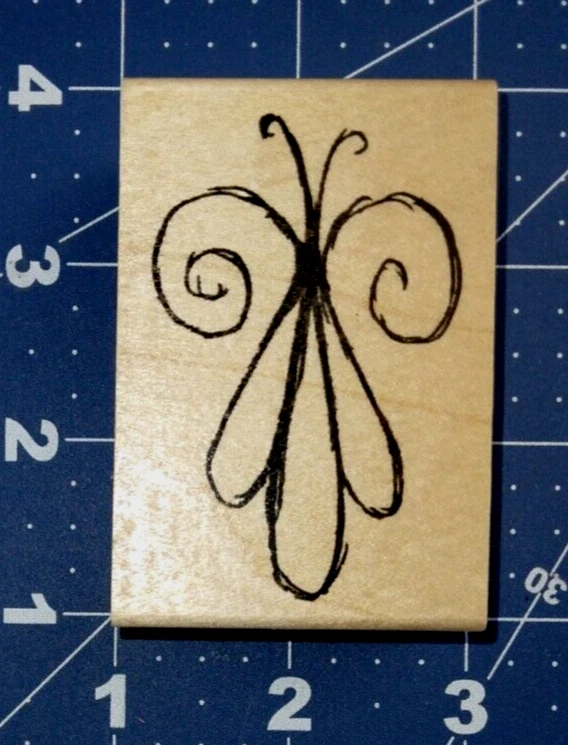 Club Scrap Sketched Abstract Insect Wood Mounted Rubber Stamp - Изображение 1 из 3