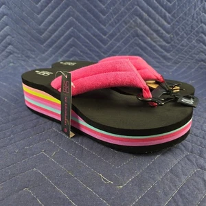No Boundaries Women's Mid-Heel Platform Thong Wedge Sandals Size 10 - Picture 1 of 8