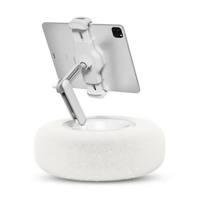 Bed Phone/Tablet Stand Pillow, 360°Adjustable 4.7"-13", Soft Plush White - Image 1 of 4